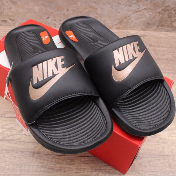 Nike Victori One Womens Slides Sandals Size 11 Black/Bronze CN9677-001 Slide NEW - Picture 1 of 10